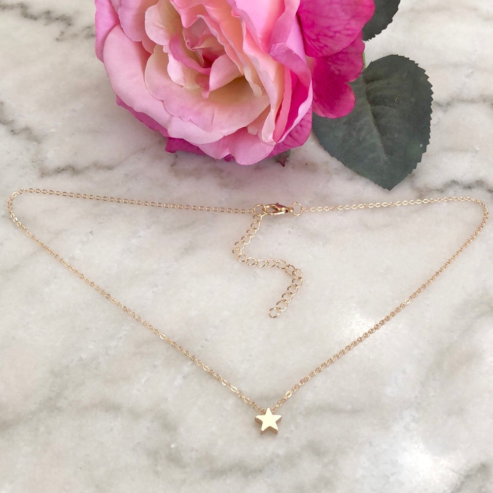 Gold Plated Dangling Star Necklace
